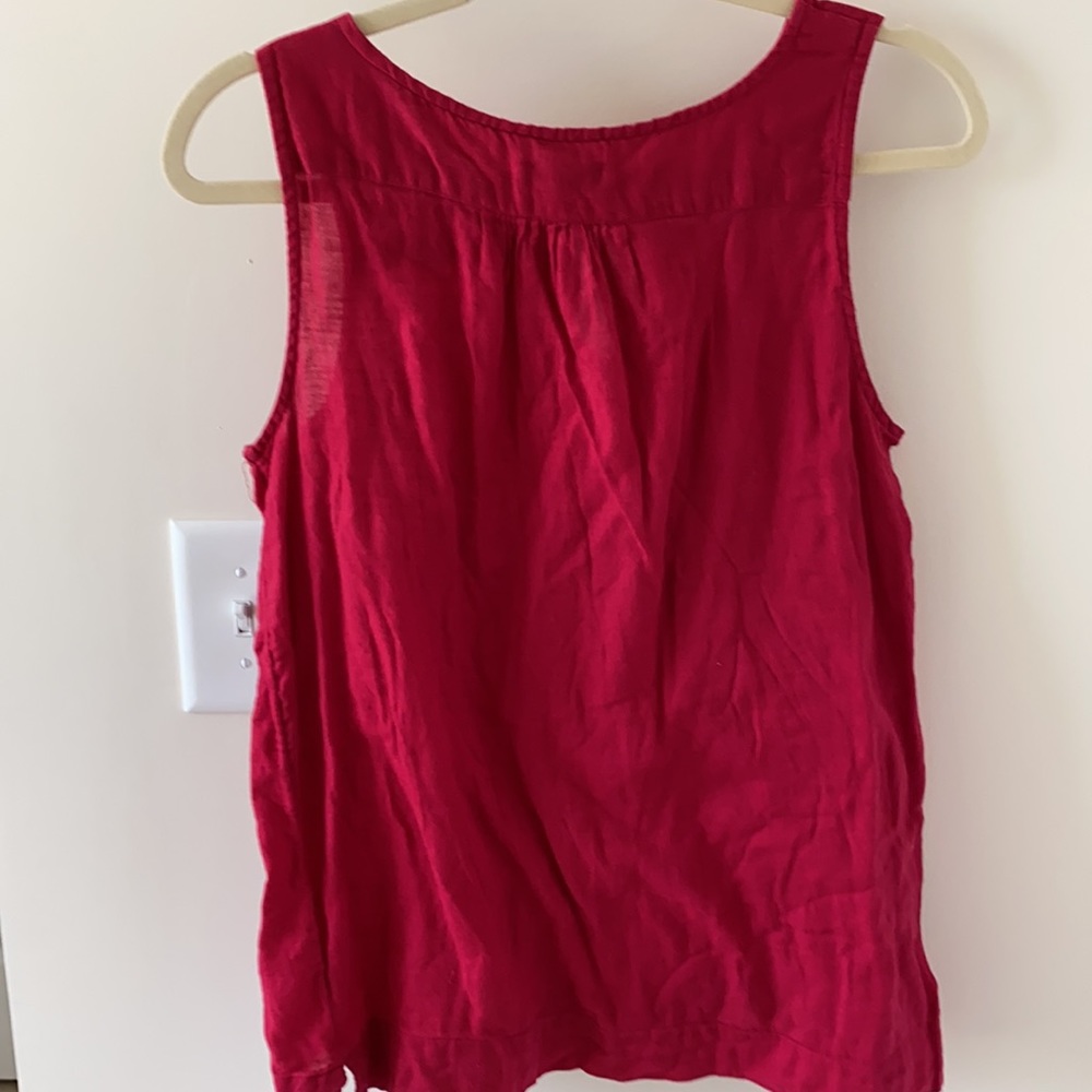 Red Linen Tank - Picture 4 of 4